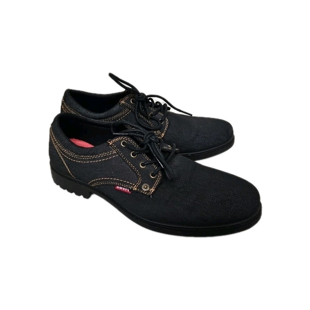 Levi's Brawley Denim Casual Dress Lace Up Men's Shoes 10.5 Black Sole